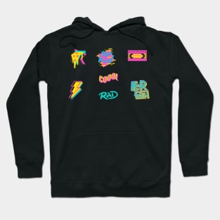 Retro 90s Neon Sticker Sheet (7pcs) Hoodie